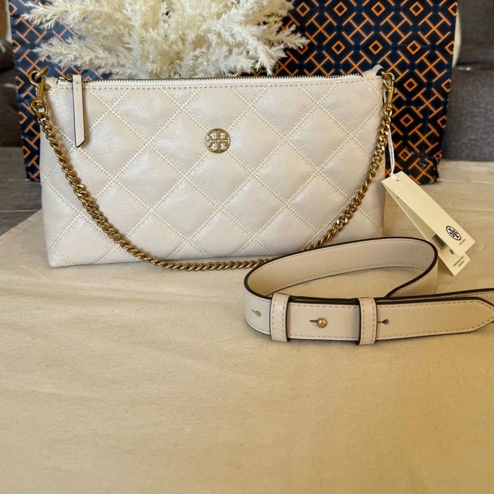 NWE, Tory Burch willa zip Cream Women's shoulder Bag brie